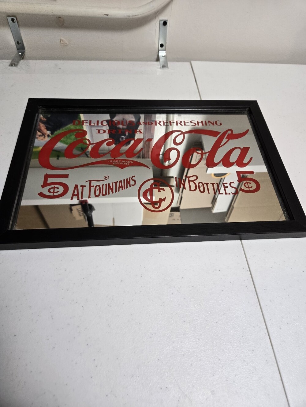 Vintage Delicious And Refreshing Coke Mirror. 10x15 Inches. Good Cond. See Pics